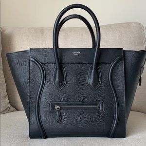 Celine Mini Luggage In Black Calfskin
